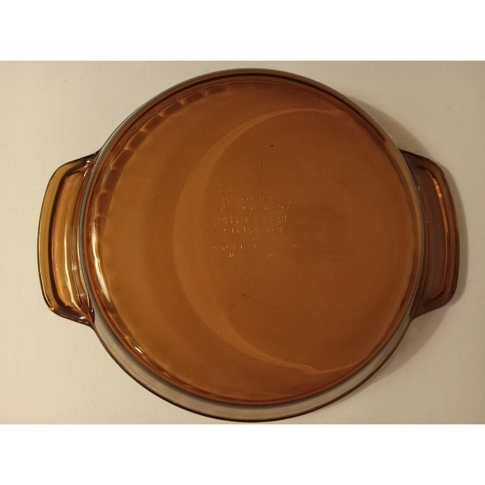 Anchor Hocking Amber Deep Dish Pie Plate Ovenware #1075 Glass 9